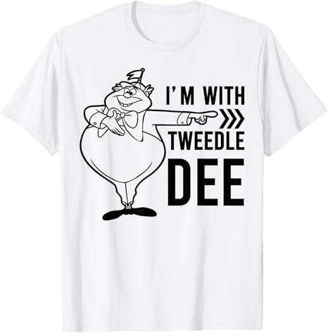 Alice In Wonderland Im With Tweedledee White TShirt S