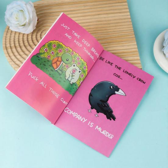 Yousheng Wie man schlechte Dinge überlebt Fotoalbum Niedliches Panda-Design Album Humorvolles Selbsthilfebuch Geschenke Tragbares inspirierendes Journal für junge Erwachsene