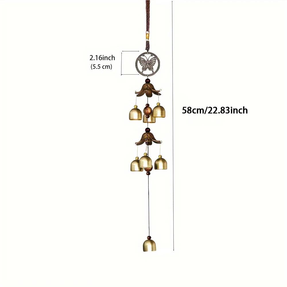 Double Metal Bell Pendant Wind Chime, Brass Color Bell Hanging Decoration, Suitable for Home Patio Wall Hanging, Gift for Friend
