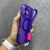 Funda de Lujo Armour Mate Para Magsafe Para iPhone 17 11 14 12 13 15 16Pro Max Correa de Muñeca Colorida Cordón Funda a Prueba de Golpes