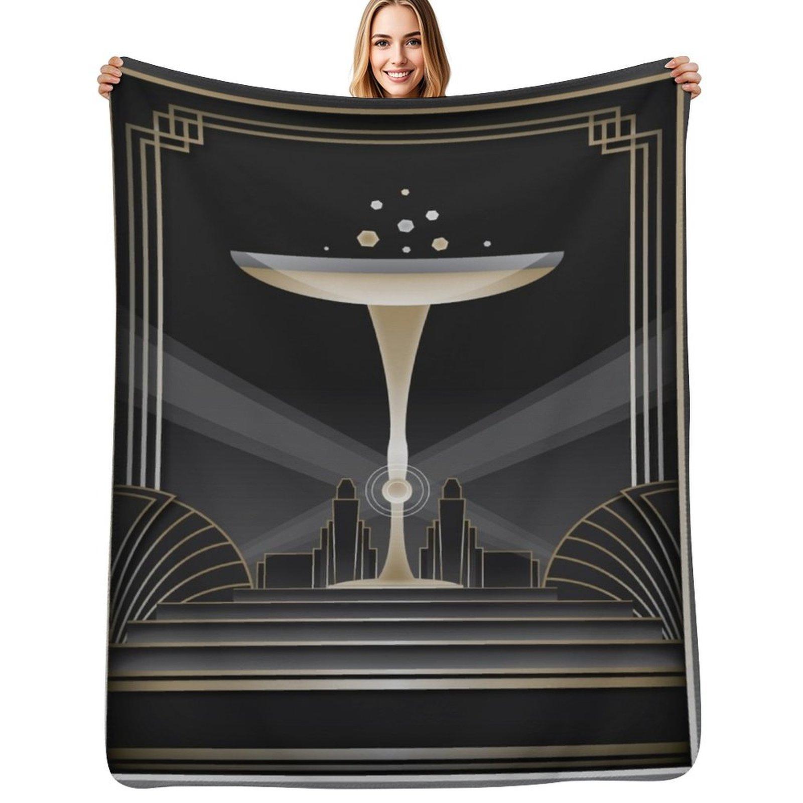 Art deco design VI Throw Blanket Soft Sherpa Fleece Warm Blanket for Winter Size: 75*100cm, Weight: 230 GSM
