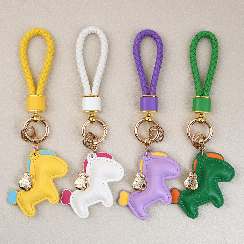 Horse Handmade Leather Car Keychain Pendant, Exquisite And Simple, Personalized Keychain Rope For Men And Women