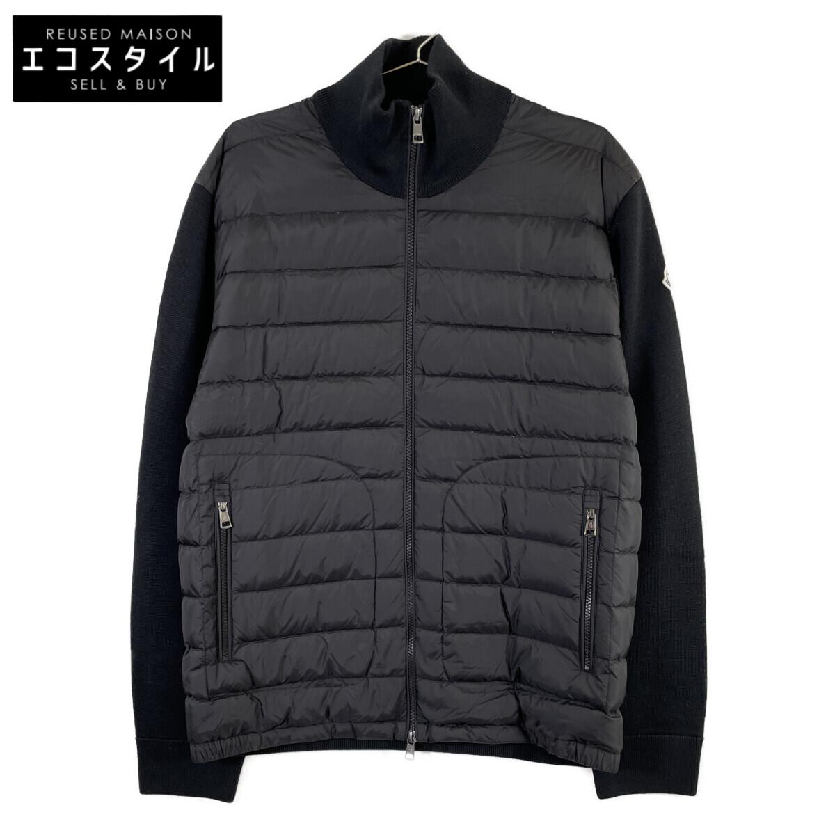 

MONCLER 2022 CARDIGAN TRICOT Knit-switched Down Jacket Jacket XL blackUsed