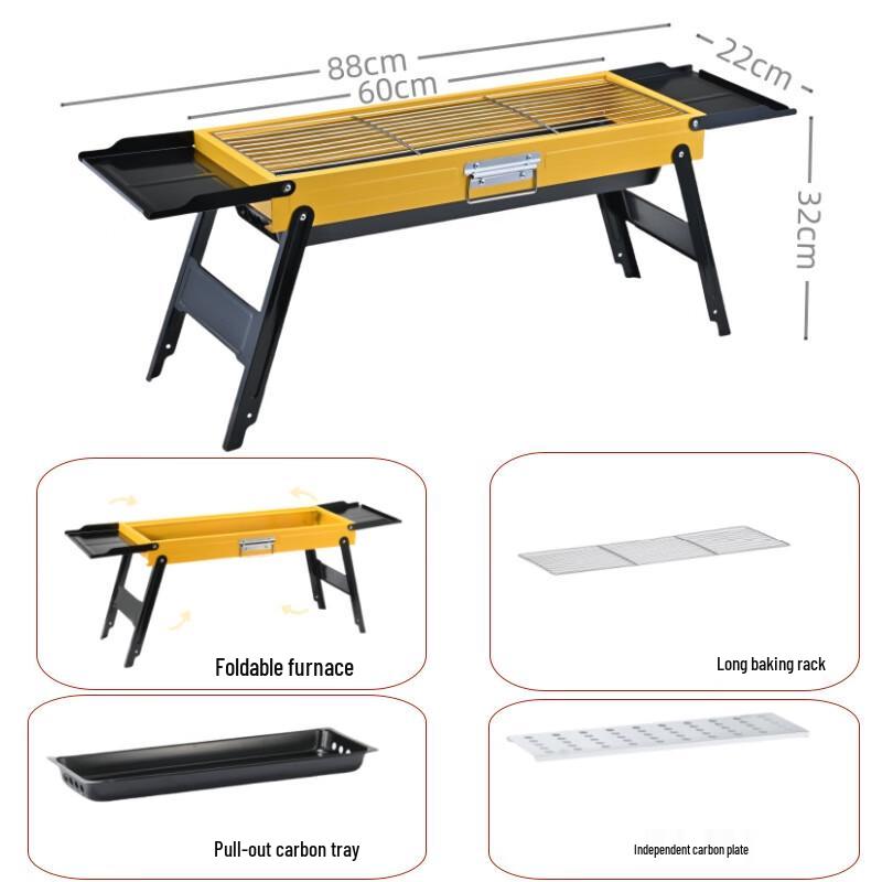 OEING Folding Portable Charcoal BBQ Grill