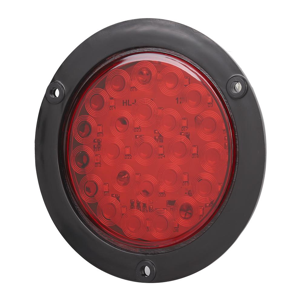 2pcs 24LEDs 4in Waterproof  Plastic Side Marker Round Lamp Trailer Truck Tail Light