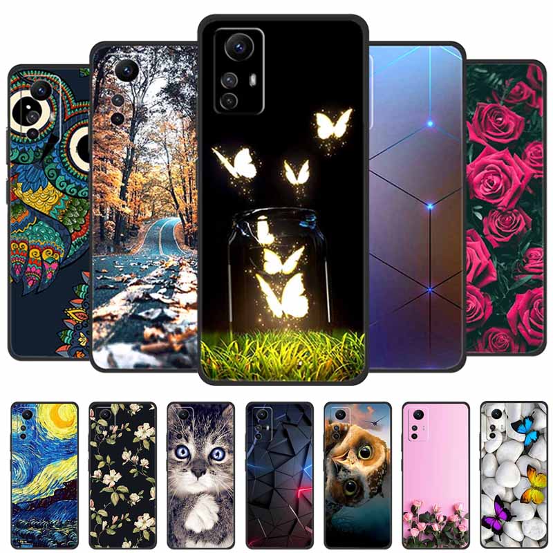 For Xiaomi Redmi Note 12S Case Cool Animals Soft Silicone TPU Phone Case for Redmi Note12S Luminous Butterfly Shockproof Fundas