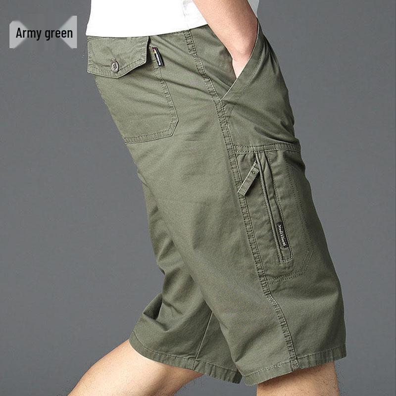 Men's Loose Cotton Cargo Shorts - Casual Mid-Length Five-Point Summer Wear