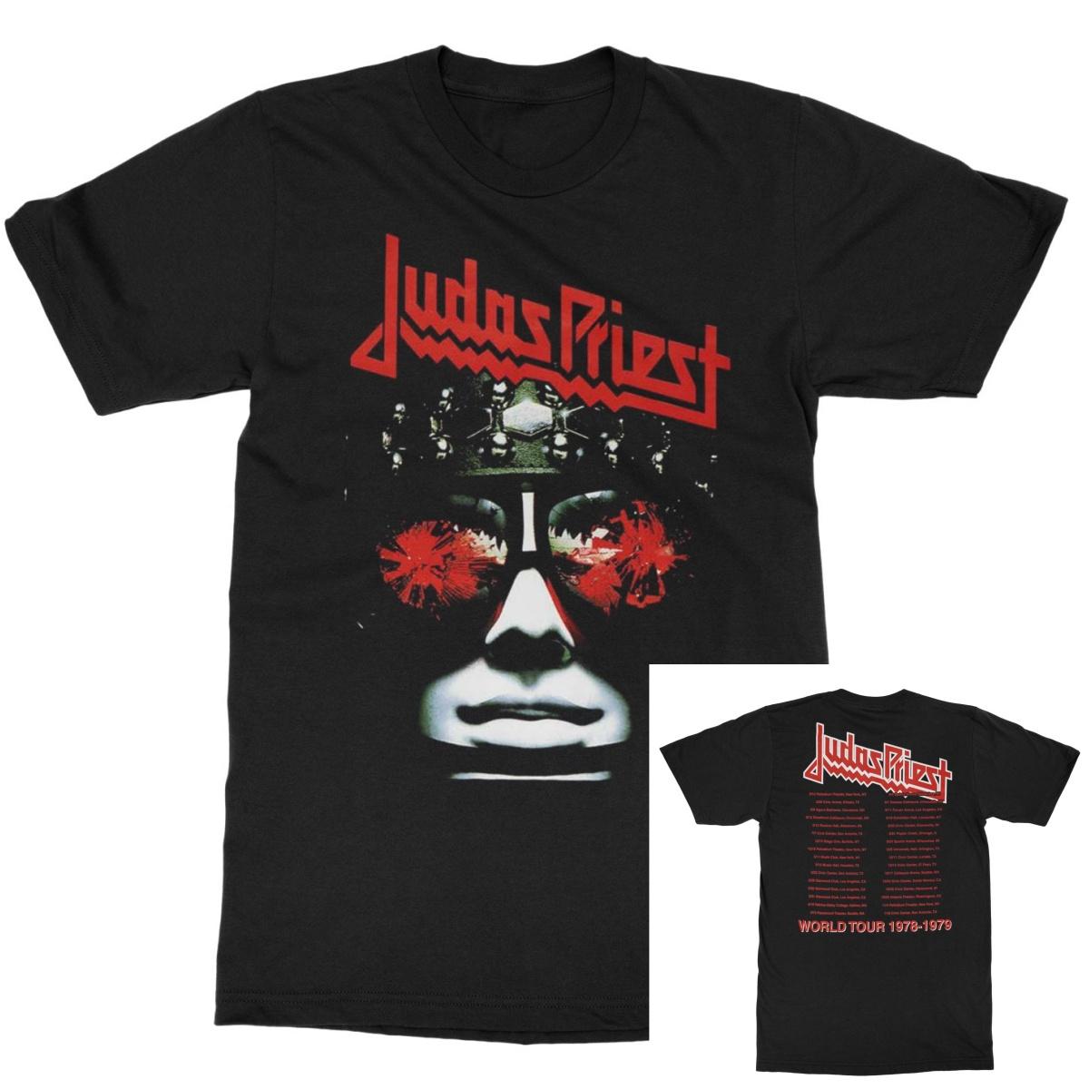 Judas Priest Hellborn for Leather World Tour Band T-Shirt 100% Cotton Graphic Tee Men Women Summer Streetwear Top S разноцветный