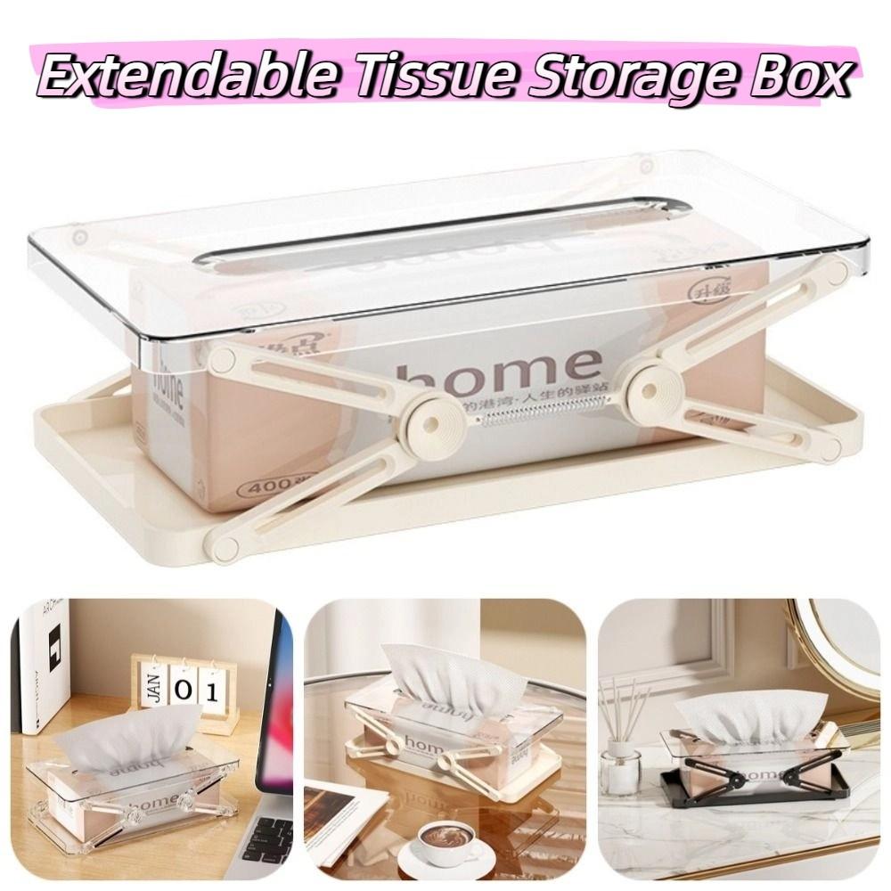Extendable Tissue Storage Box Minimalist Height Adjustable Light Luxury Napkin Holder Multi-functional Anti-slip Paper Container