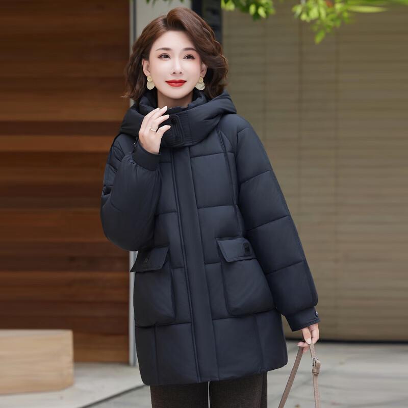 Women's Mid-Length Loose Hooded Padded Winter Jacket