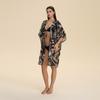 Womens Beach Cover Up Pearl Chiffon Printed Short Robe Sleepwear Loungewear ZP3939
