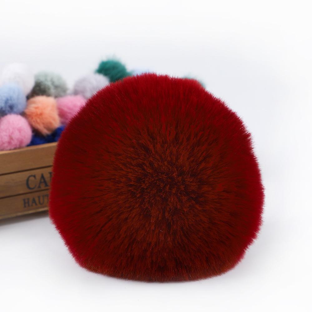 1 Pieces Faux Fox Fur Pom Pom Balls DIY Hat Beanie Accessories with Elastic Loop for Hats Keychains Scarves Gloves Bags Shoes
