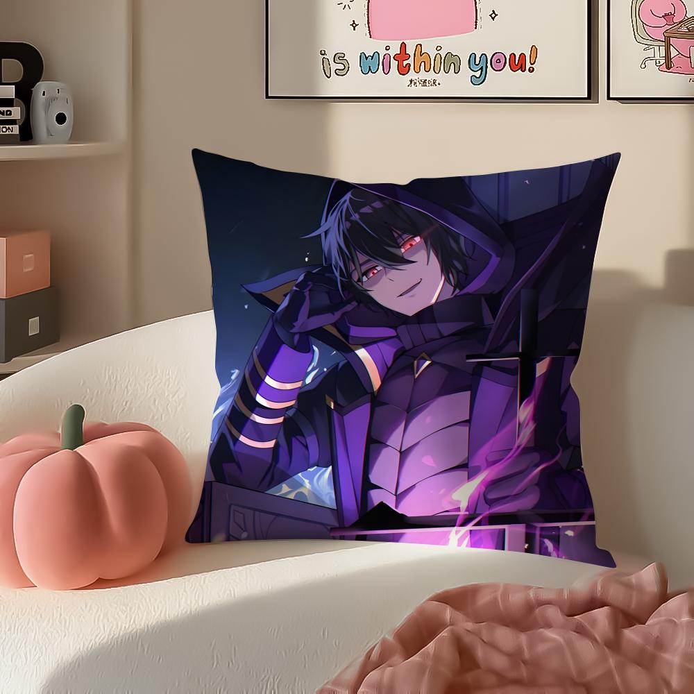 Epic Anime TThe Eminence In Shadow Cushion Cover Pillowcase Short Plush Invisible zipper Room Sofa Cushion Cover
