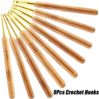 Supplies Bamboo Handle Knitting Tools Accessories Crochet Hook Set Sweater Needles Crochet Hooks