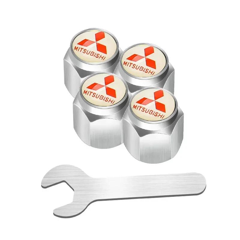 4pcs Alloy Car Tire Valve Caps Wheel Stem Air Covers for Mitsubishi Logo ASX Ralliart Outlander Lancer Pajero Eclipse Galant EVO