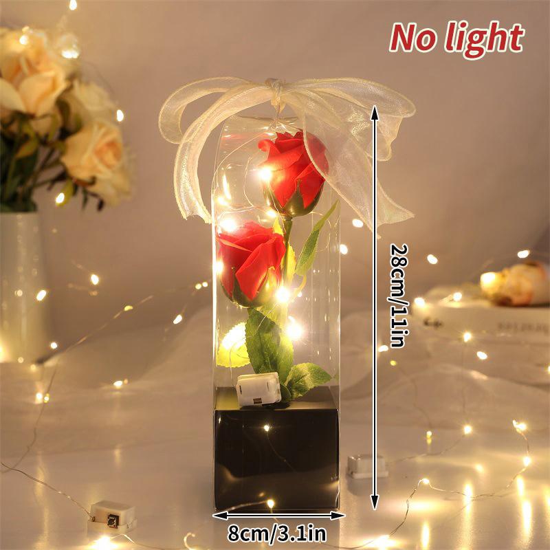 Eternal Flower Galaxy Rose Gift Items Artificial Flowers In Transparent Dome Valentine'S Day Present Vivid Foil Rose Desktop Ornament