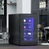 Mini Table Top Wine Fridge, 8 Bottle, 17L, 8-18 degrees C, 26.5cm Quiet Under Counter Wine Cooler Fridge with Glass Door, LED Light