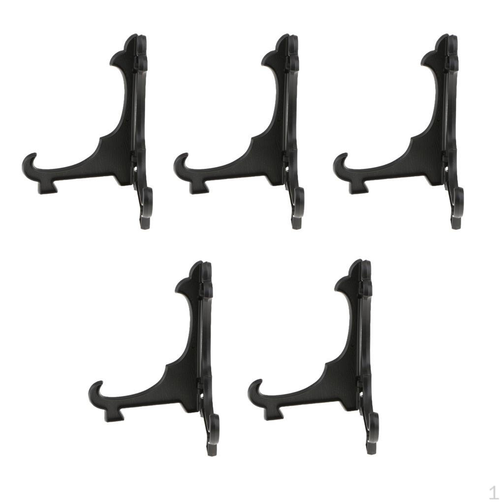 Подставка-мольберт для тарелок Стойка Пластиковая Книга Значок Black10cm