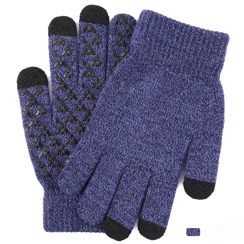 Winter Men's Touchscreen Gloves Oversized Fleece Lined Cold Resistant Warm Knit Gloves Cold Proof Touchscreen Enabled
