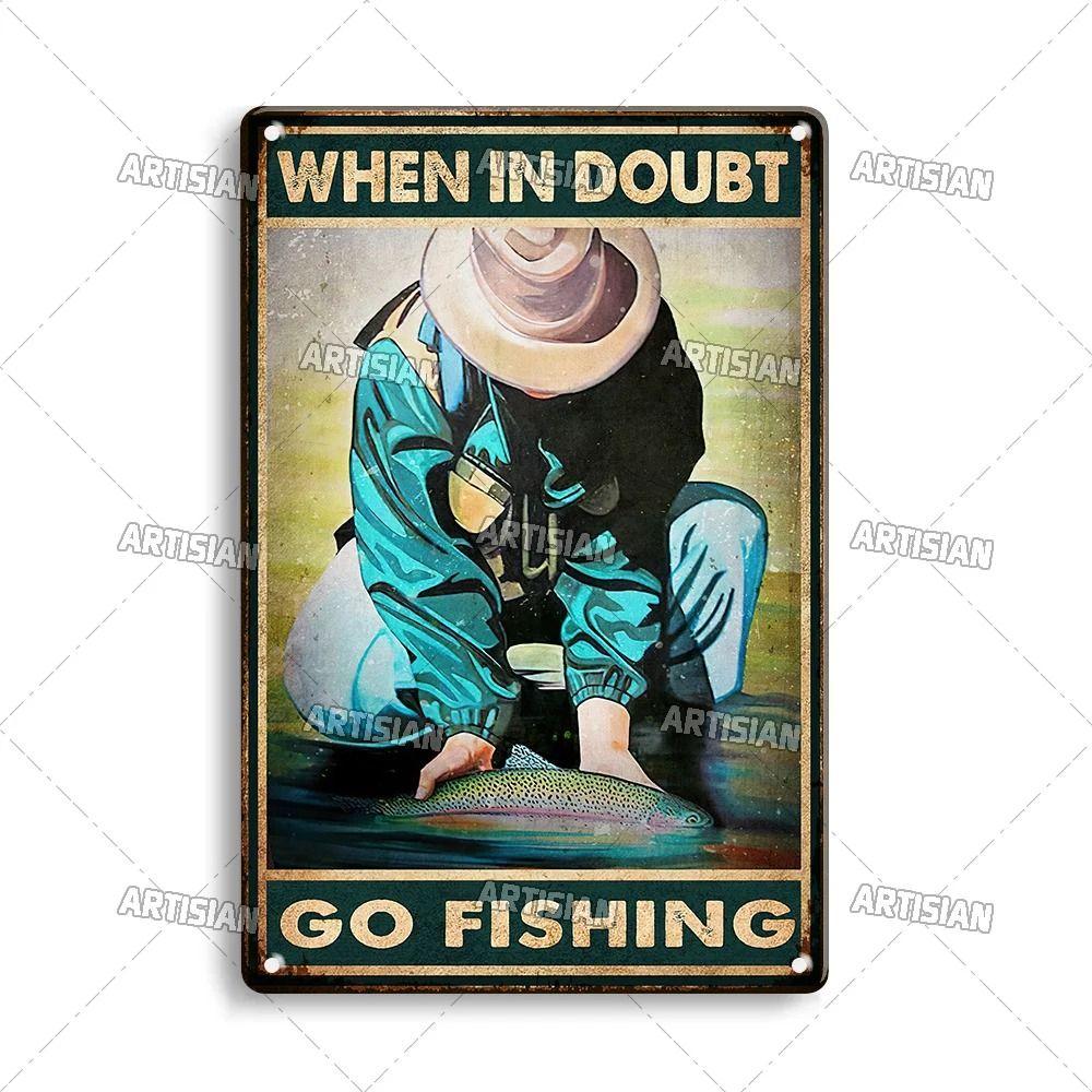 Boy Who Loved Fishing Metal Sign, Gift for Fisherman 20x30cm