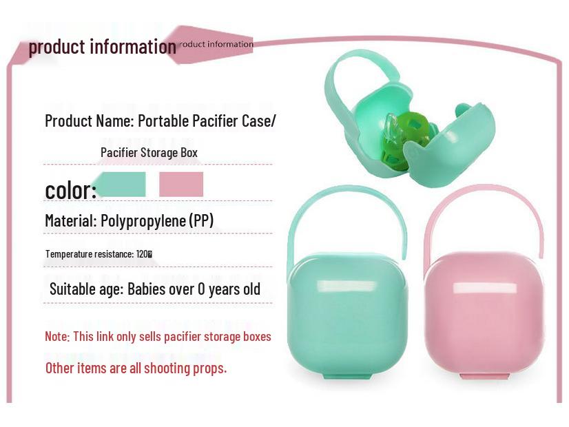 PP Plastic Pacifier & Teether Storage Case - Anti-Drop, Portable Nipple Box
