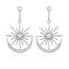 2023 Elegant Sun Goddess Star & Moon Rhinestone Dangle Earrings for Women