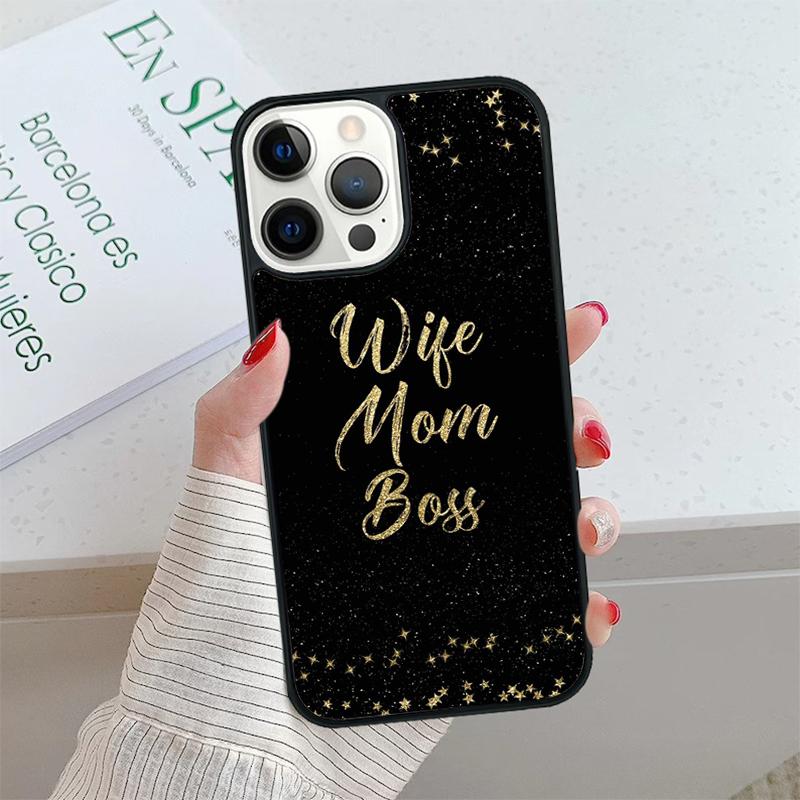 Wife Mom Boss Quotes Phone Case cover For iPhone 17 Air 15 16 16e 14 13 Pro Max Coque 12 11 Pro Max For Apple PLUS fundas
