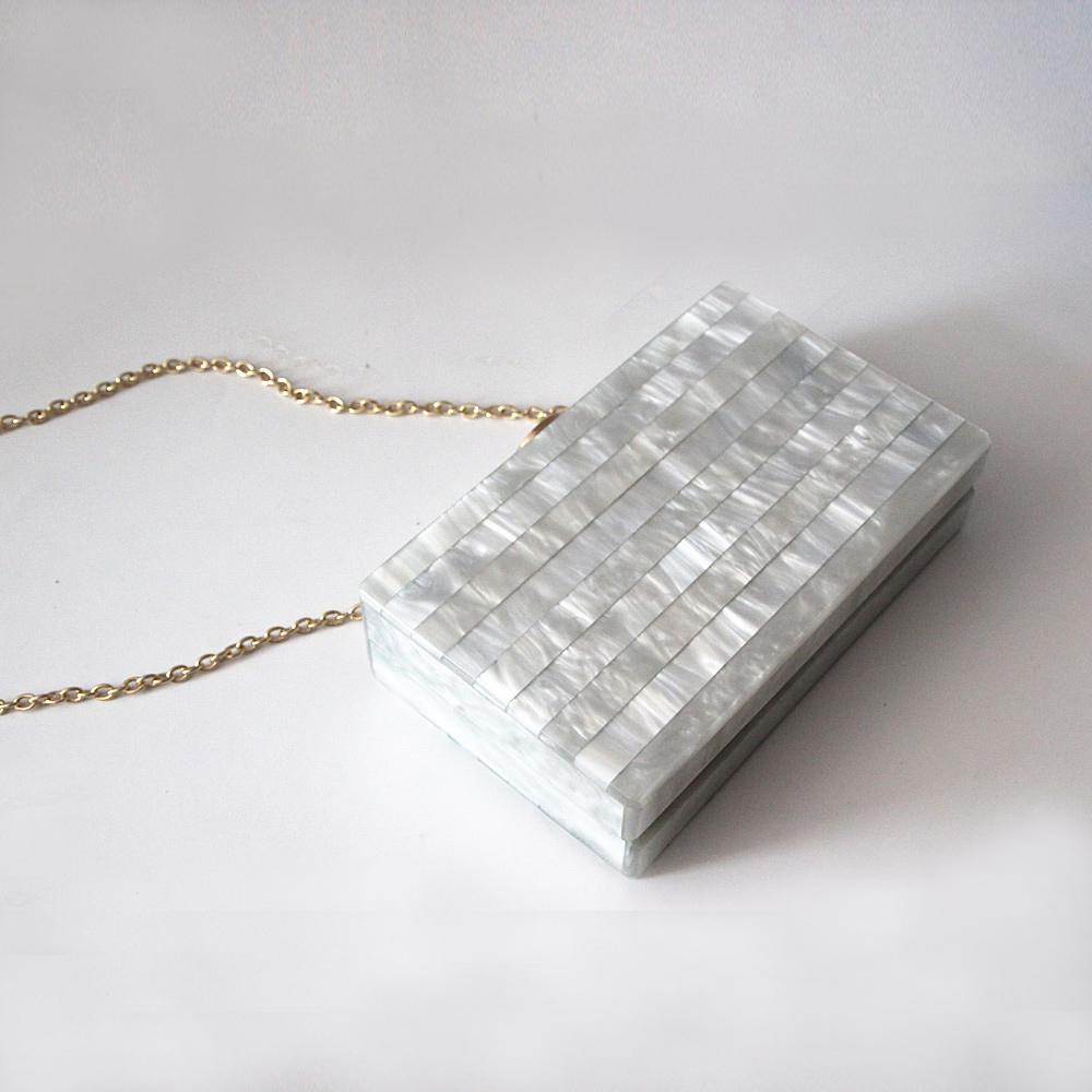 Neues Modeaccessoire, Party, Abschlussball, Damen-Abendtasche, Marmor, elegante, trendige Acryl-Handtasche, Nacht-Dinner-Handtasche, lässige gestreifte Clutch-Geldbörse