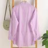 Ensemble chemise à manches longues rayée décontractée d'été pour femme - Thaïlande