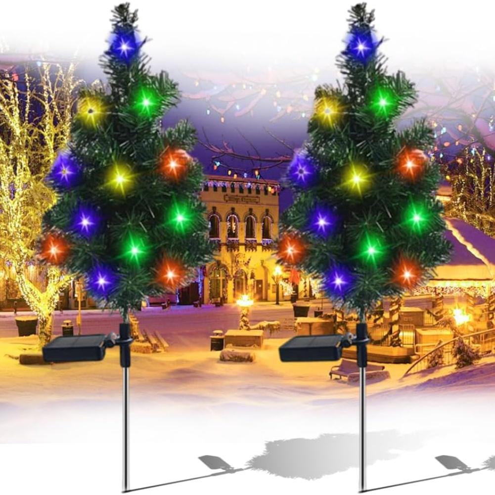 Festive Garden Decor LED Christmas Trees Landscape Garden Lights Waterproof Christmas Lights Solar Powered Outdoor Lights accessories