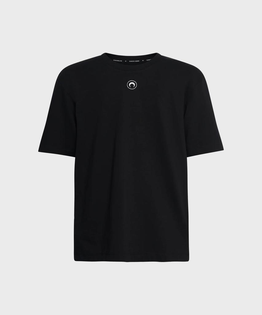 MARINE SERRE (M) Moon Logo Jersey Loose Fit T-Shirt Black Moon Logo Jersey Loose Fit T-Shirt Bk99 Black