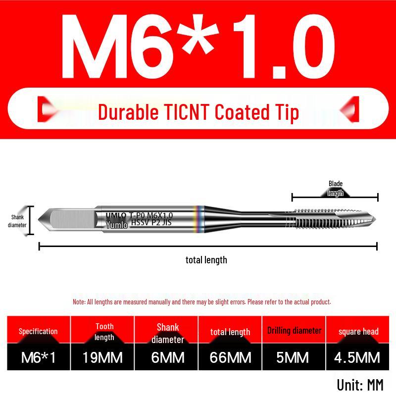 UMLO High Vanadium Spiral Tap Machine for M3-M10 Stainless Steel Tapping