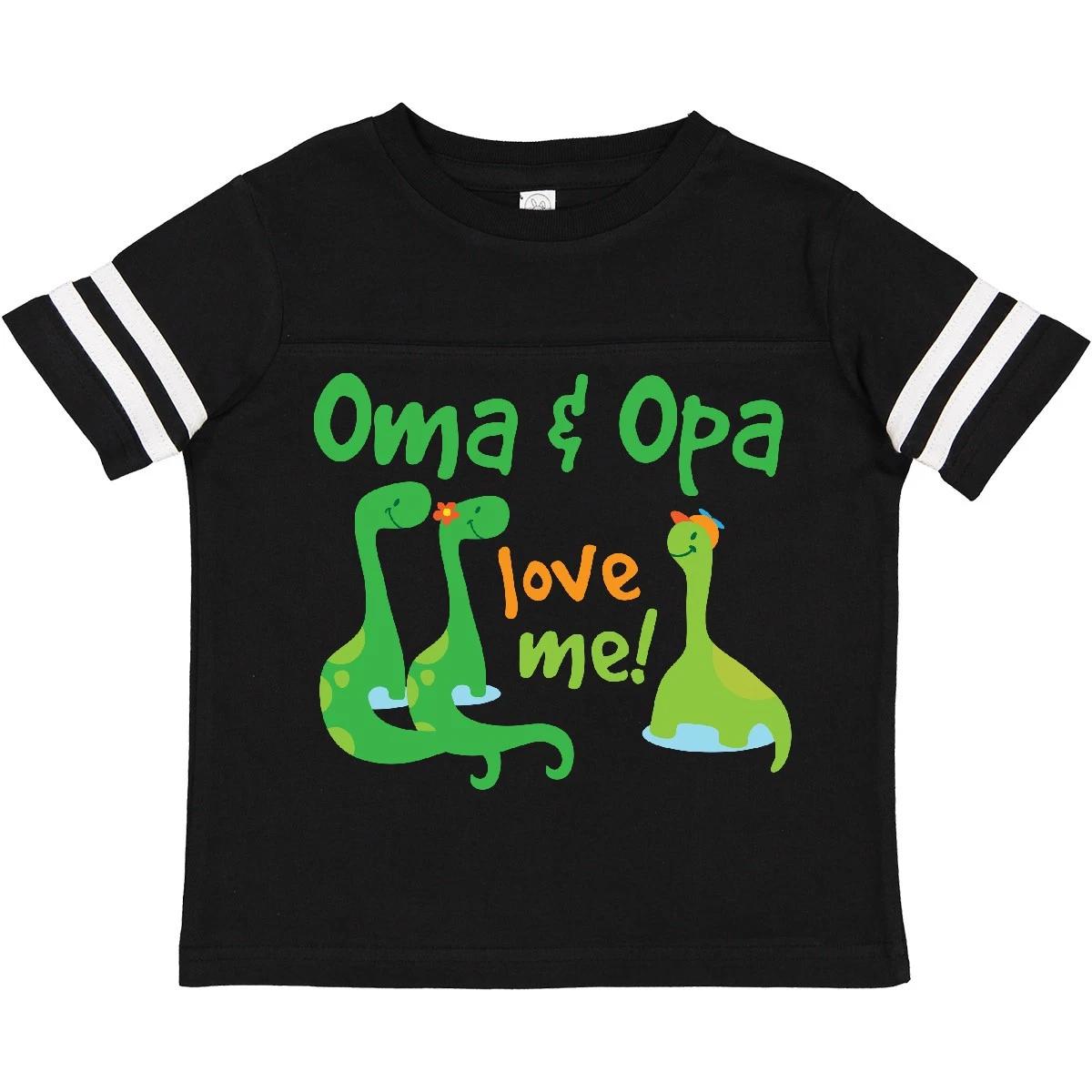 

Inktastic Oma And Opa Love Me Grandchild Toddler T-Shirt Grandkids Childs Dino 100