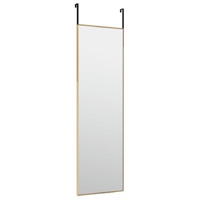 Door Mirror Golden 30x100 Cm Glass and Aluminum
