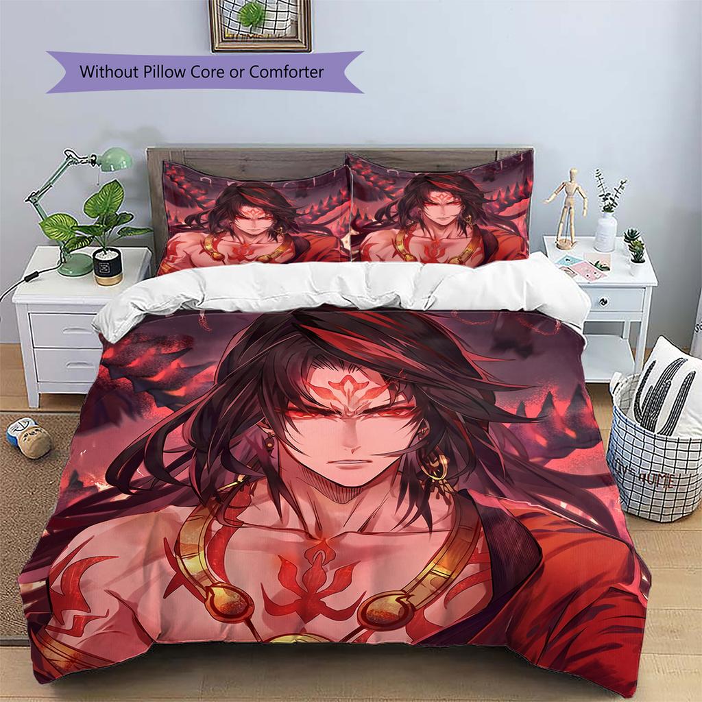 Asura Pattern Bedding Quilt Set Home Decoration Gift (1 * duvet cover + 2 * pillowcase without core)