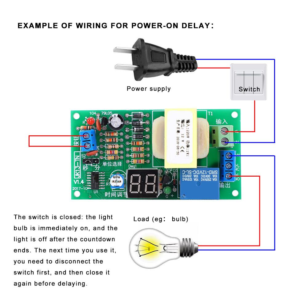 Delay Relay Module High Accuracy Timer Switch Electrical Supplies JK13 TN DC 220V 50 60Hz