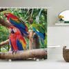 Colorful Birds Parrots Shower Curtain With 12 Hooks Waterproof Polyester Fabric Bath Bathroom Curtain Home Decor, 9 Size