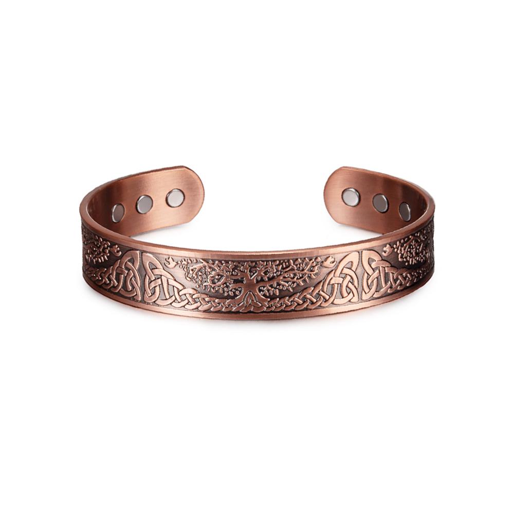 Wikinger Rein-Kupfer Armbänder Herren Verstellbares Armreif Energie Magnetische Armbänder Vorteile Armband Hart Gesundheit Mann Schmuck Knoten Metall