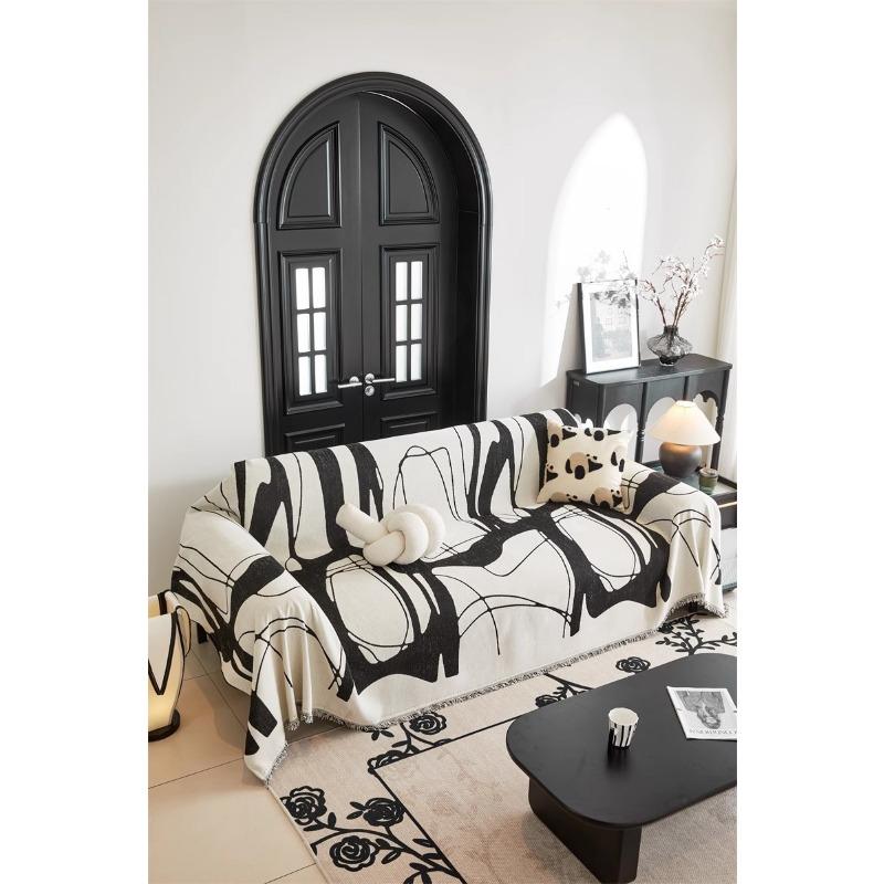 Geometric Abstract Modern Style Simple Chenille Thickened Non-Slip Sofa Cover Sofa Cover Cloth Cover Cover a Piece of Full Cover Cloth