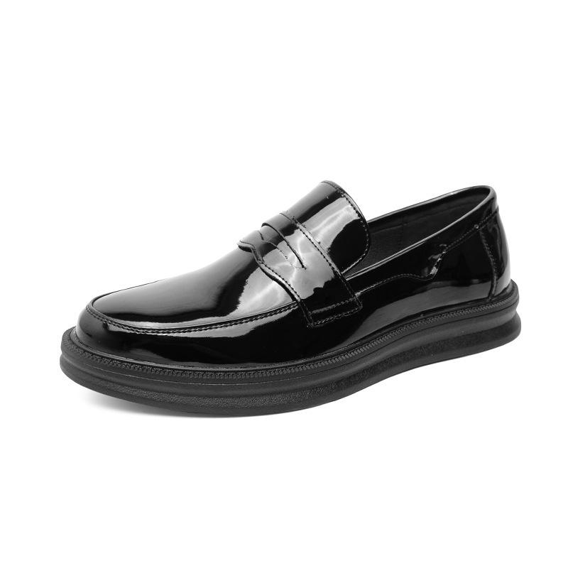 

Four Seasons New Men s Shoes Trendy Personalized Business Dress White Leather Shoes Low Top Bright 38