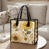 Vintage Sunflower Print Tote Bag Casual Large Capacity Daily Shopping Handbag