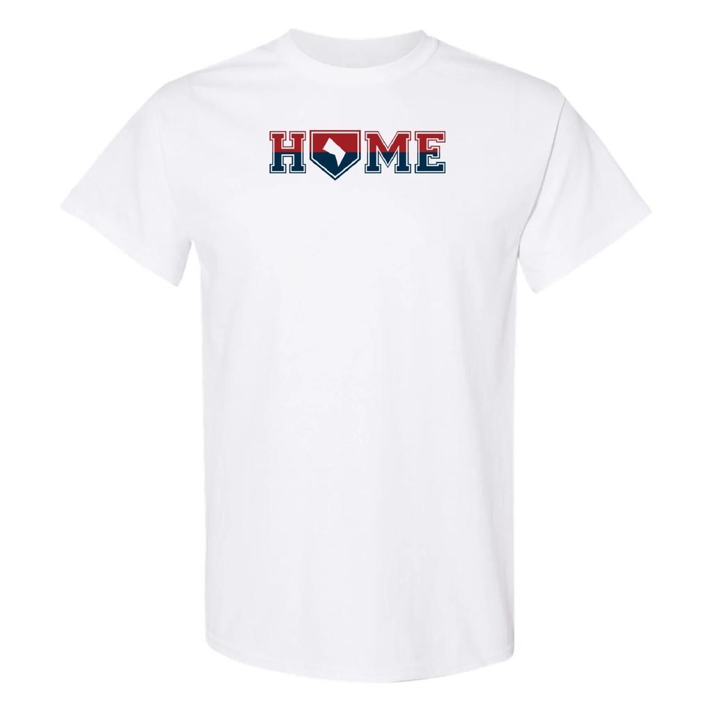 Washington Home Plate - Baseball Sports Team Color T Shirt - White