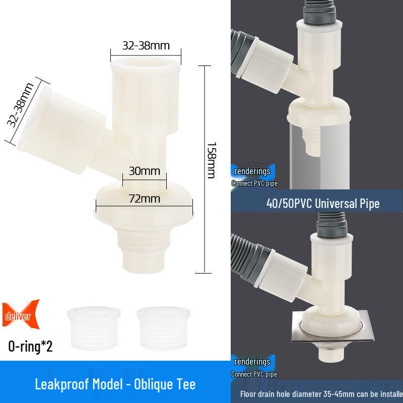 Odor-Proof Y-Shaped Drain Connector for Washing Machine and Basin