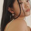[Silver] Plump M Heart Earrings