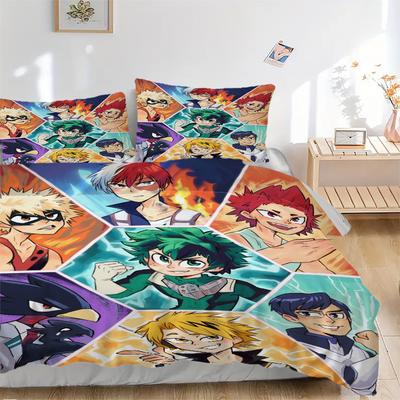 Boku No Hero Academia Characters Bedding Set Comforter Cover Gift for Bedroom,Includes 1 Cover and 2 Pillowcases, No InsertB347
