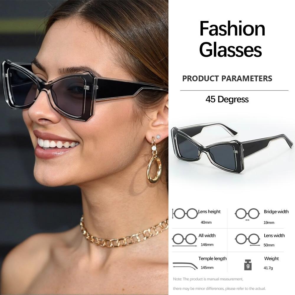 Women Geometric Sunglasses Angular Borders Modern Artistic Fashionable Novelty Glasses Stylish Accessory