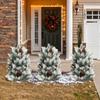 Artificial Tree With Ground Stake Realistic Bushes Plants Artificial Greenery Shrubs For Outdoor Yard Front Porch Xmas Decors
