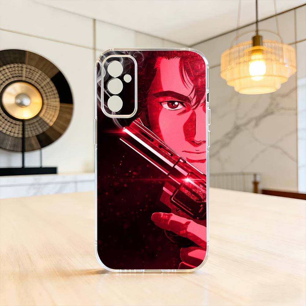 R-Retro City Hunter Comic  Phone Case For SamsungA10,12,20,21S,30,31,40,50,51,52,70,71 Transparent Cover