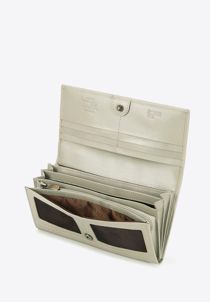 Wittchen Women's Leather Wallet With A Straight Cut, Beige, Natural Leather