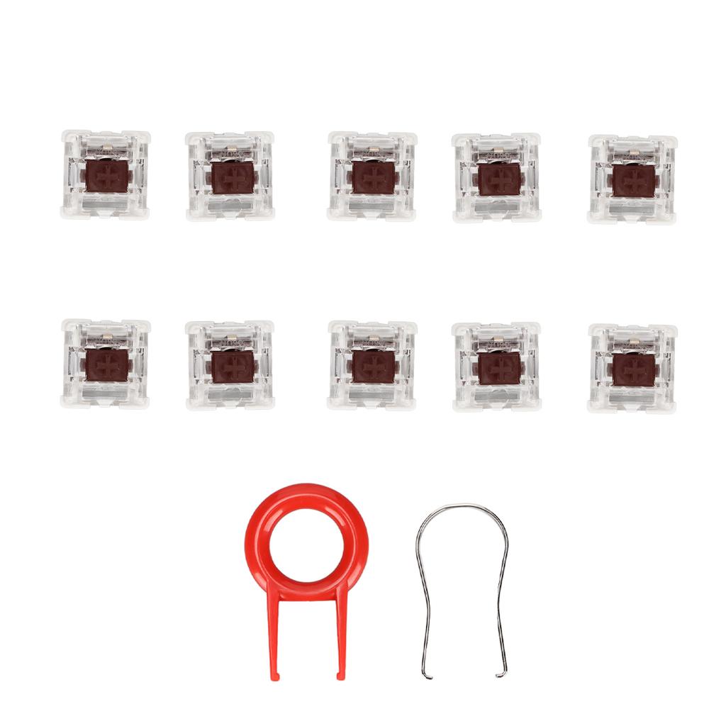 10Pcs Mechanical Keyboard Switch Brown Switch Premium ABS Delicate Structure Long Service Life Mechanical Switches